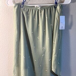 •Light Sage Butterfly-Accented Women's Cottagecore Skirt NWT